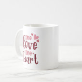 Mug Simple Sweet Love One Love One Heart Romantic Cute (Devant gauche)