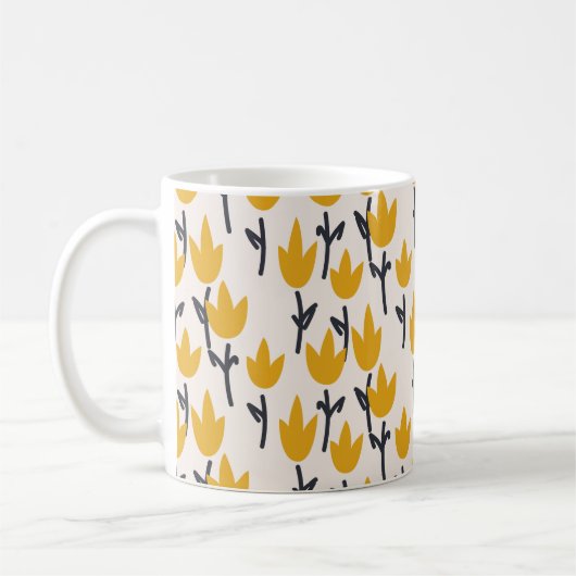 Mug Simple tulipe fleur transparente motif (Gauche)