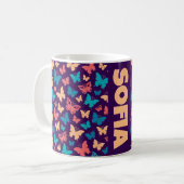 Mug Simple turguoise violet Butpe Nom motif (Devant gauche)