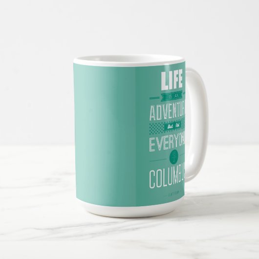 Mug Simple Turquoise Adventure Bold Typographie propre (Devant droit)