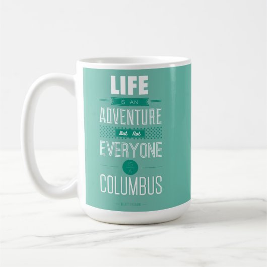 Mug Simple Turquoise Adventure Bold Typographie propre (Gauche)