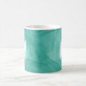 Mug Simple Turquoise Vert subtil marbre Moderne Monogr (Centre)