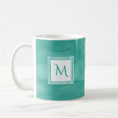 Mug Simple Turquoise Vert subtil marbre Moderne Monogr (Gauche)