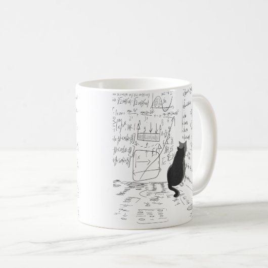 Mug Simple unique Chat science mathématique blanc prop (Devant droit)