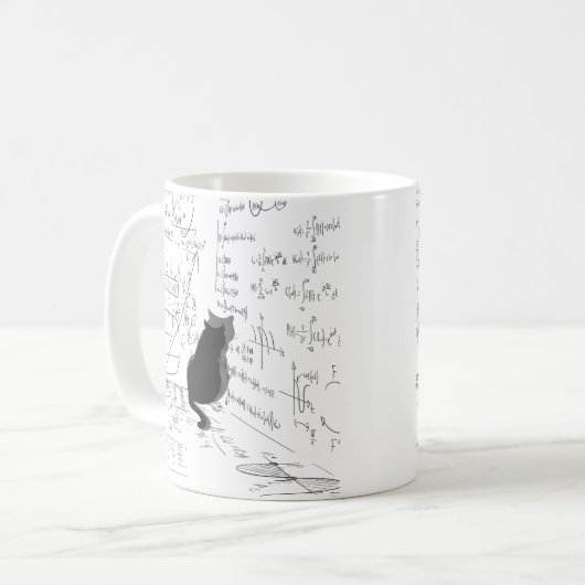 Mug Simple unique Chat science mathématique blanc prop (Devant gauche)