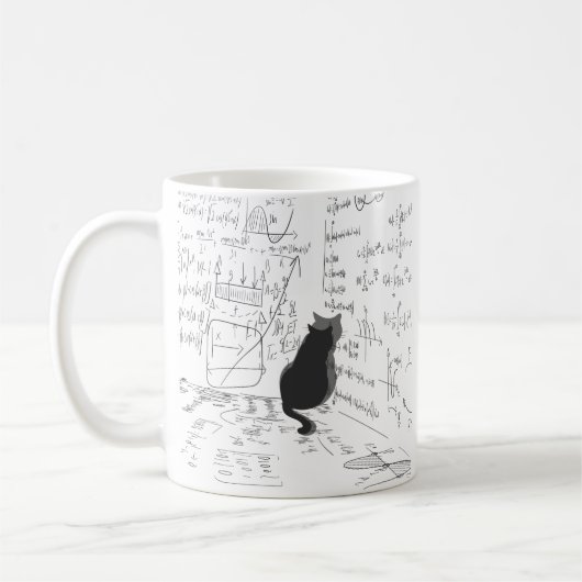 Mug Simple unique Chat science mathématique blanc prop (Gauche)