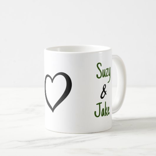 Mug Simple Valentine Nom Coeur (Devant droit)