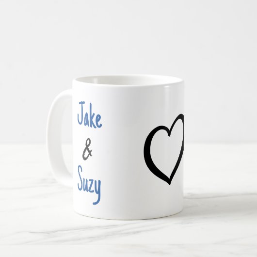 Mug Simple Valentine Nom Coeur (Devant gauche)