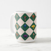 Mug Simple vérification verte avec champignons (Devant gauche)