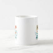 Mug Simple Vibrant Hello Feuilles de fleurs de printem (Centre)