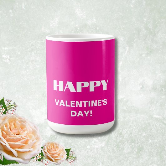 Mug Simple White Clean Joyeux Valentines Jour | Hot Pi