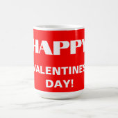 Mug Simple White Clean Joyeux Valentines Jour | Rouge (Centre)