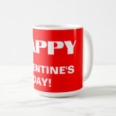 Mug Simple White Clean Joyeux Valentines Jour | Rouge (Devant droit)