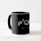 Mug Simple White Heart  Script  Modern Mom Established (Devant gauche)