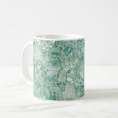 Mug simplement animaux de la jungle africaine vert éme (Devant gauche)