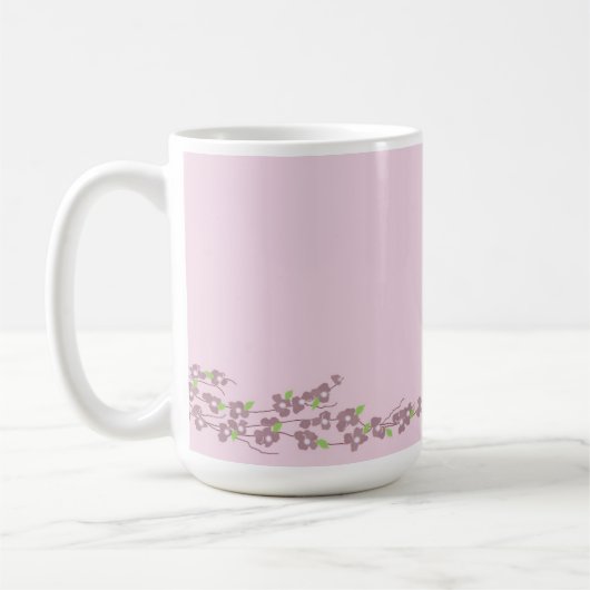 Mug Simplement des fleurs roses (Gauche)