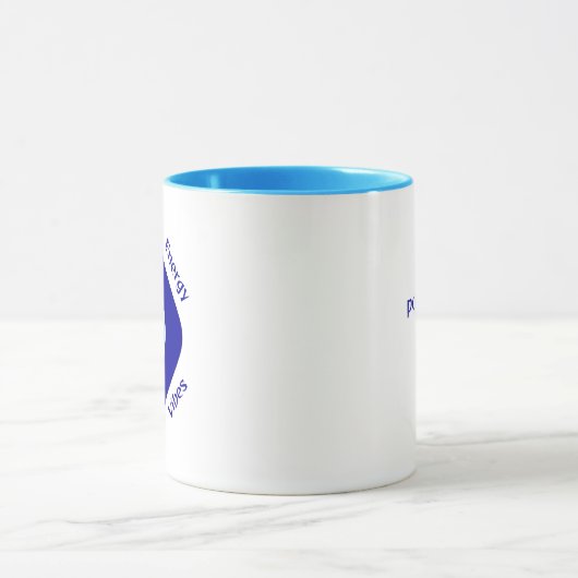 Mug Simplement des vibrations positives Bleu Evil Eye (Centre)