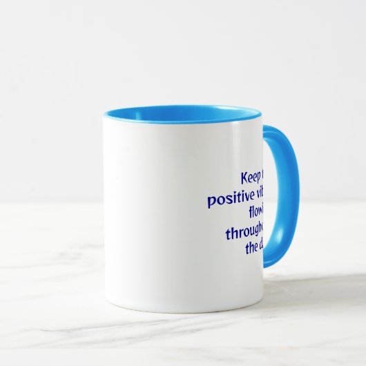 Mug Simplement des vibrations positives Bleu Evil Eye (Devant droit)