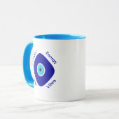 Mug Simplement des vibrations positives Bleu Evil Eye  (Devant gauche)