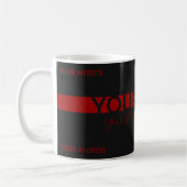 Mug Simplement élégant noir et bordeaux rayures affair (Gauche)