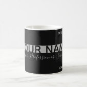 Mug Simplement élégant noir et gris rayures affaires m (Centre)