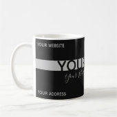 Mug Simplement élégant noir et gris rayures affaires m (Gauche)