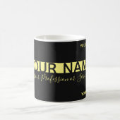Mug Simplement élégant noir et jaune rayures affaires (Centre)