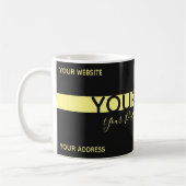 Mug Simplement élégant noir et jaune rayures affaires (Gauche)