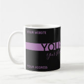 Mug Simplement élégant noir et lavande rayures affaire (Gauche)