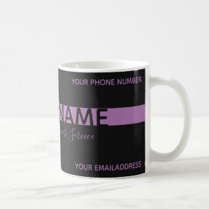 Mug Simplement élégant noir et lavande rayures affaire