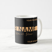 Mug Simplement élégant noir et orange rayé affaires (Devant droit)