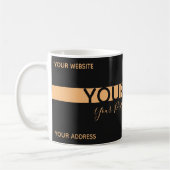 Mug Simplement élégant noir et orange rayé affaires (Gauche)