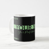 Mug Simplement élégant noir et vert rayures affaires (Devant gauche)