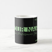 Mug Simplement élégant noir et vert rayures affaires (Centre)