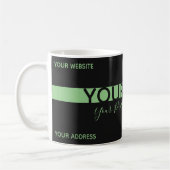 Mug Simplement élégant noir et vert rayures affaires (Gauche)