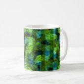 Mug Simples hiver Noël vert vert cônes de pin bleu tr (Devant droit)
