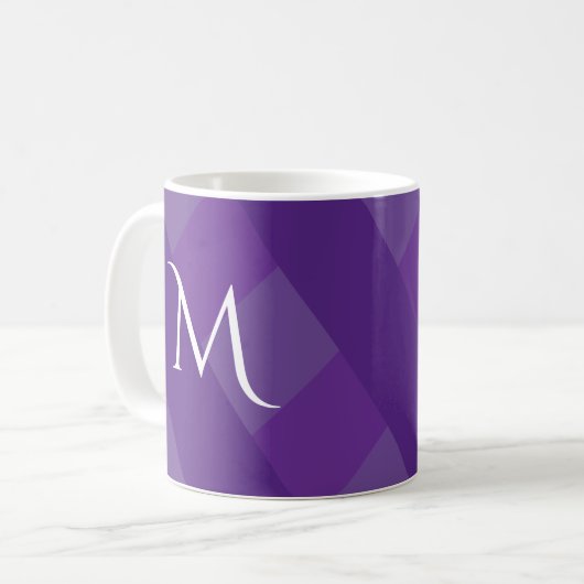 Mug Simples Teintes de Violet Initial Simple et Mignon (Devant gauche)