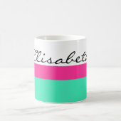 Mug Simply Stripes menthe rose + votre nom / idées (Centre)