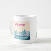 Mug Singapour Pastel Travel Design (Devant gauche)