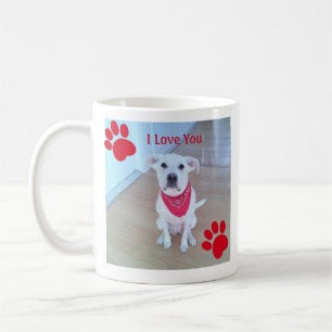 Mug Singe 1 Photo Cute Chien Paws Noël Nom rouge