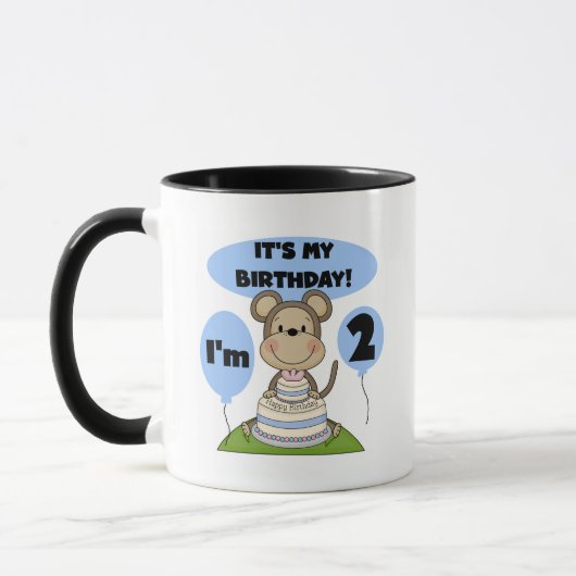 Mug Singe Anniversaire Garçon 2e T-shirts et cadeaux (Gauche)
