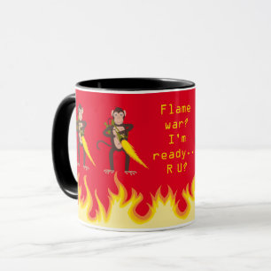 Mug Singe avec lance-flammes Internet flamme guerre
