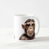 Mug singe avec lunettes de soleil (Devant droit)