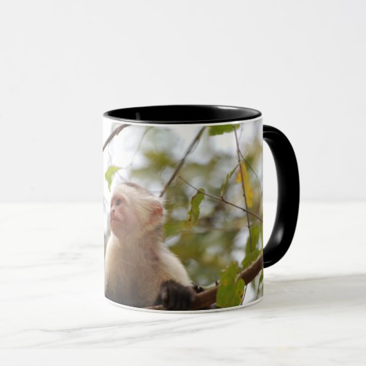 Mug Singe Brown - Capucine face blanc (Devant droit)