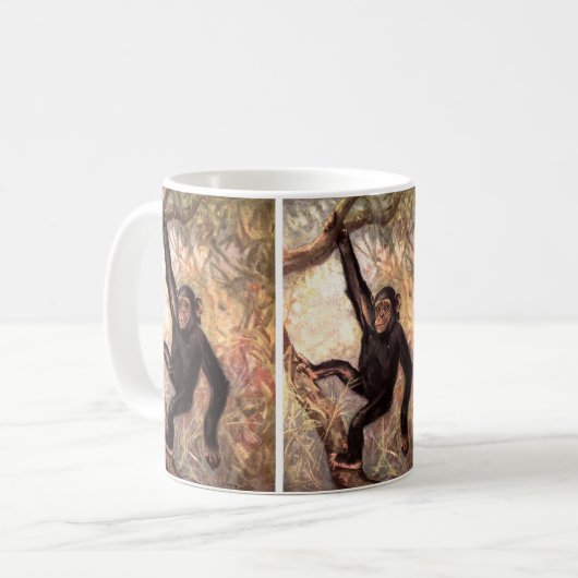 Mug Singe chimpanzé par CE Swan, Animaux sauvages Vint (Devant gauche)