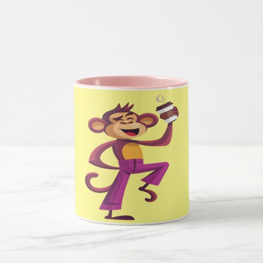 Mug Singe dansant avec du café | Drôle d'animal (Centre)