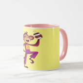 Mug Singe dansant avec du café | Drôle d'animal (Devant droit)
