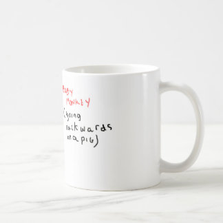 Mug Singe de bébé (montant vers l'arrière sur un porc)