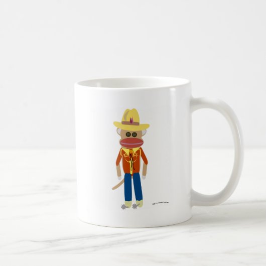 Mug Singe de chaussette de cowboy (Droite)