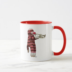 Mug Singe de chaussette jouant la trompette